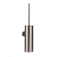 Luxury high grade modern stainless steel creative toilet brush with holder bowl&long handle 2021 for home and bathroom